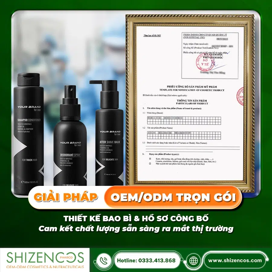 Công Bố Mỹ Phẩm Là Gì? Quy Trình Và Hồ Sơ Cần Chuẩn Bị 2026 3 Giải pháp gia công mỹ phẩm và công bố tại Shizencos
